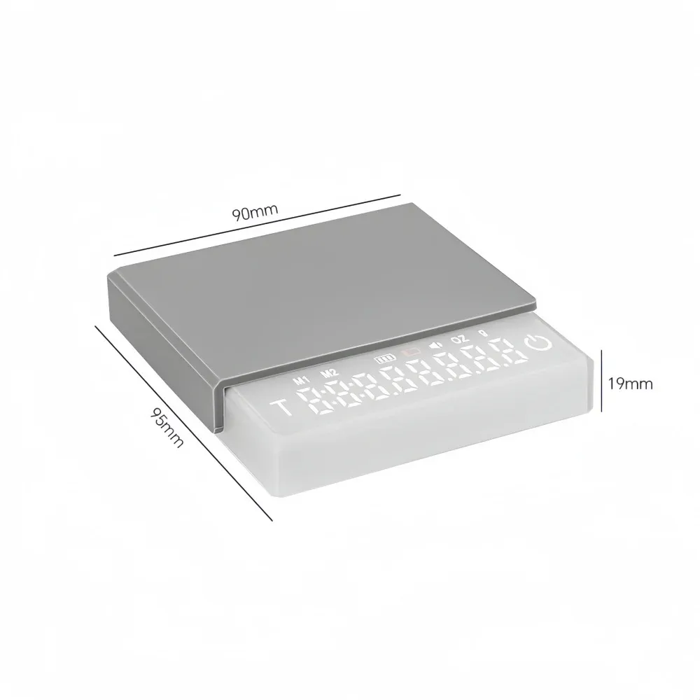 Balance à café électronique compacte avec rapport eau/poudre intelligent et plateau en silicone rechargeable par USB 8