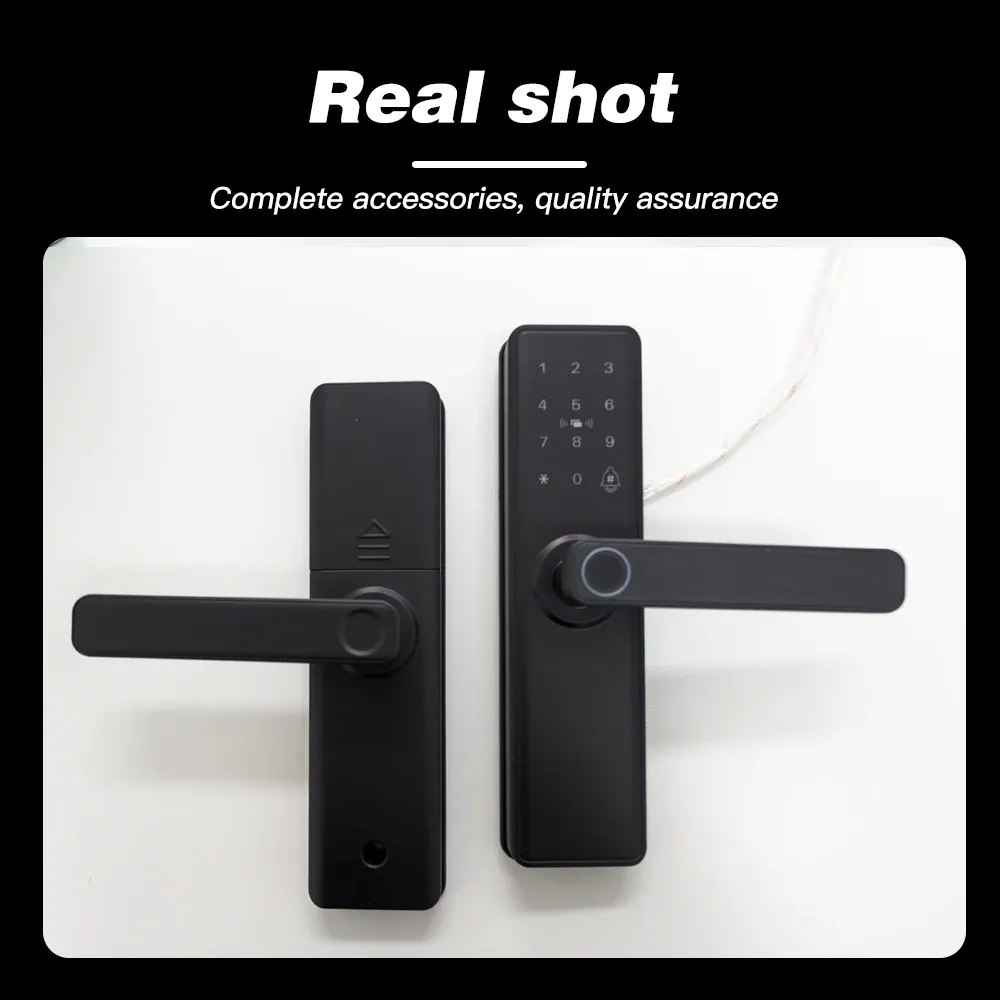 Serrure de porte intelligente Bluetooth à empreinte digitale, compatible application Tuya 6