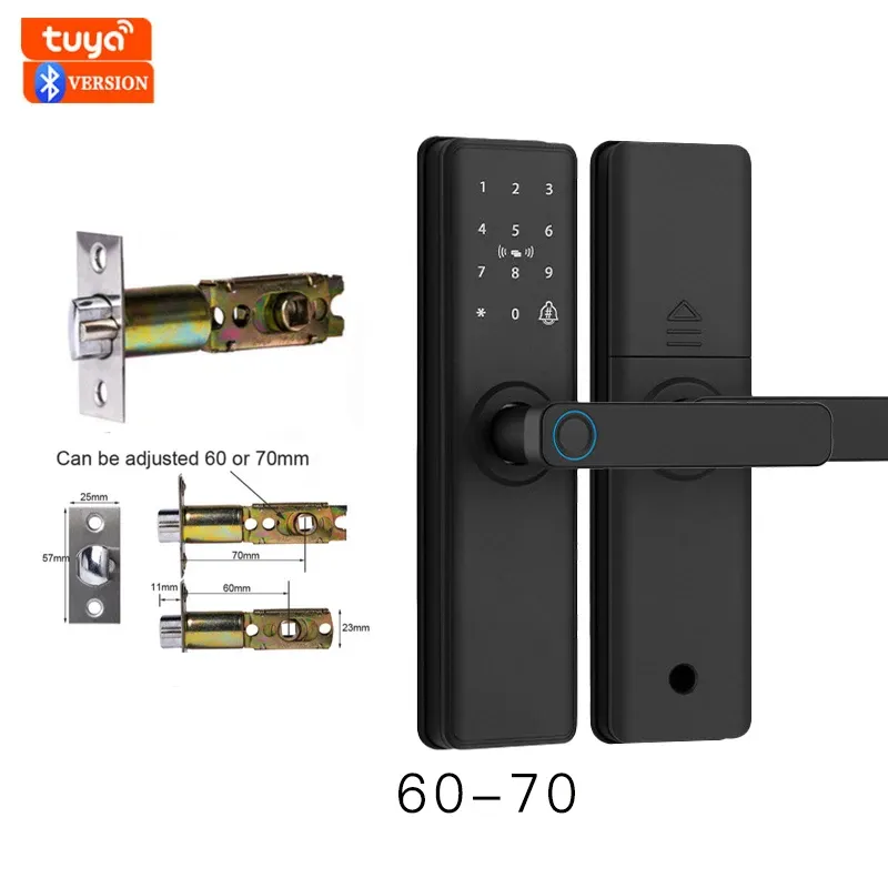 Serrure de porte intelligente Bluetooth à empreinte digitale, compatible application Tuya 20
