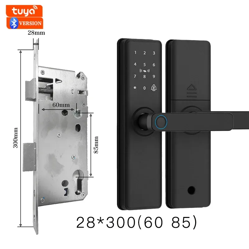 Serrure de porte intelligente Bluetooth à empreinte digitale, compatible application Tuya 24