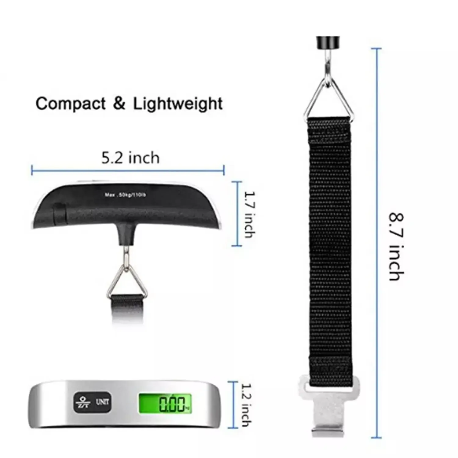 Échelle à bagages numérique portable 50 kg (110 lb) pour voyage 2