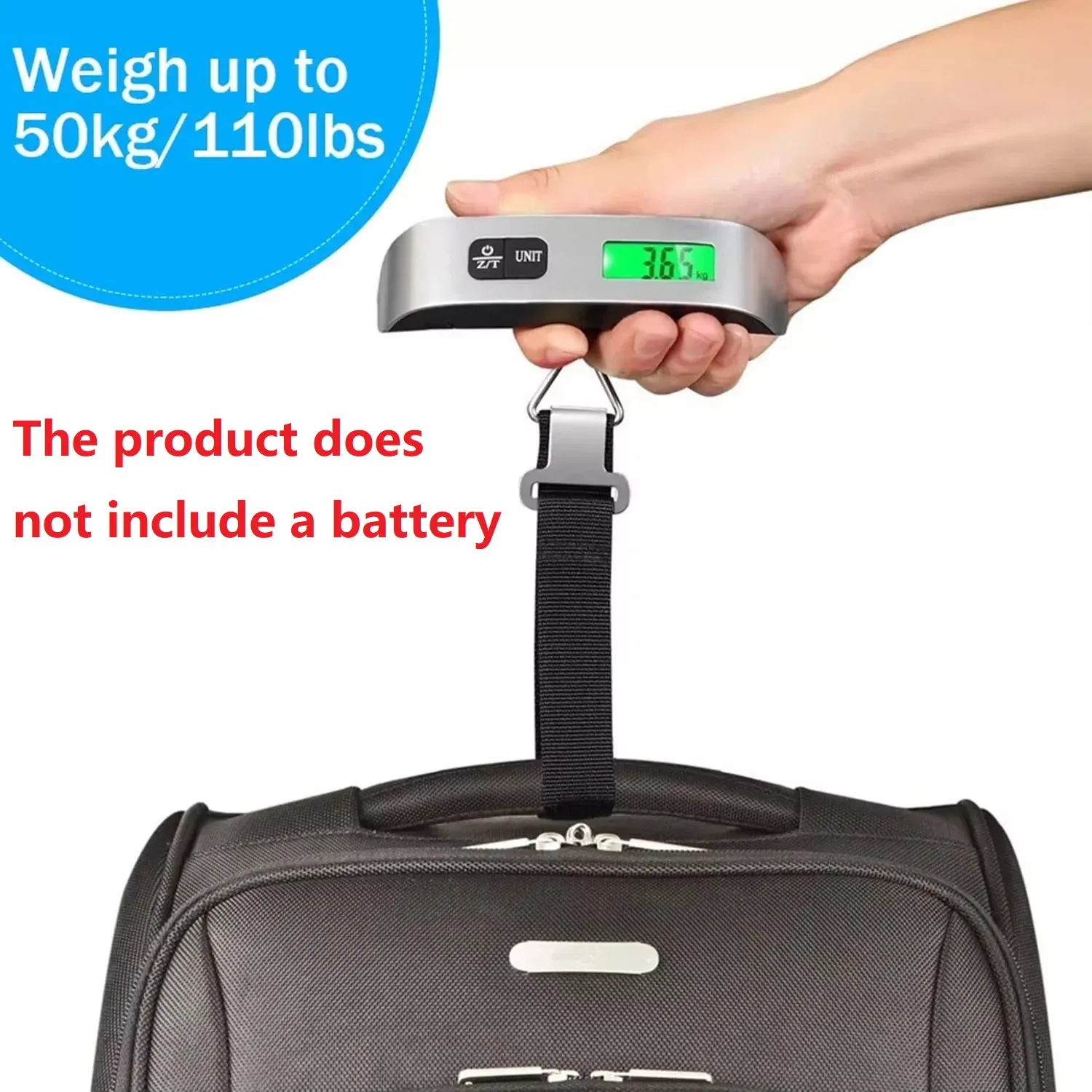 Échelle à bagages numérique portable 50 kg (110 lb) pour voyage 6