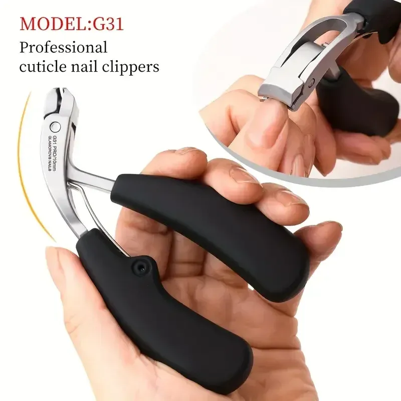 Coupe-ongles robuste anti-éclaboussures, grande lame incurvée pour ongles épais et durs, outil de manucure 3