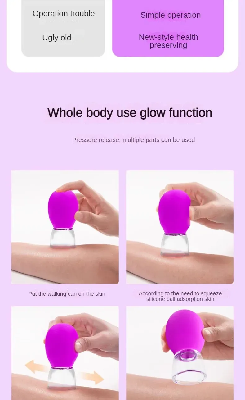 Ventouse de massage en silicone, soin du visage