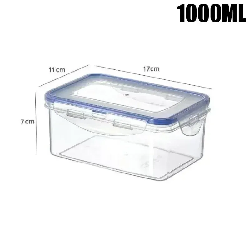 Boîte de rangement rectangulaire avec couvercle étanche pour réfrigérateur, bac à légumes en plastique, boîte à déjeuner compatible micro-ondes 10