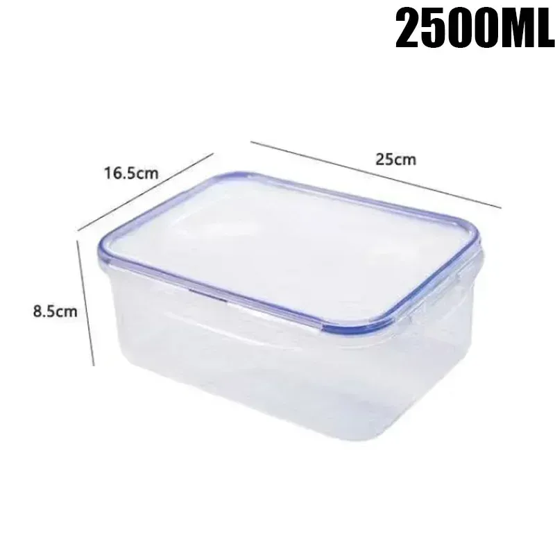 Boîte de rangement rectangulaire avec couvercle étanche pour réfrigérateur, bac à légumes en plastique, boîte à déjeuner compatible micro-ondes 9