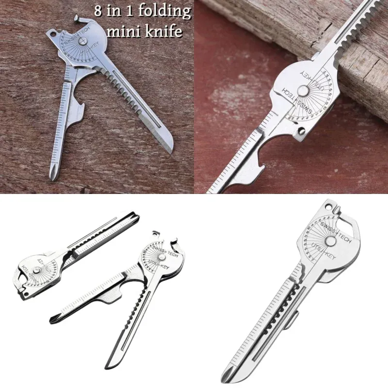 Porte-clés multifonction compact avec tournevis, ouvre-bouteille et outil de camping d'urgence - Image 1
