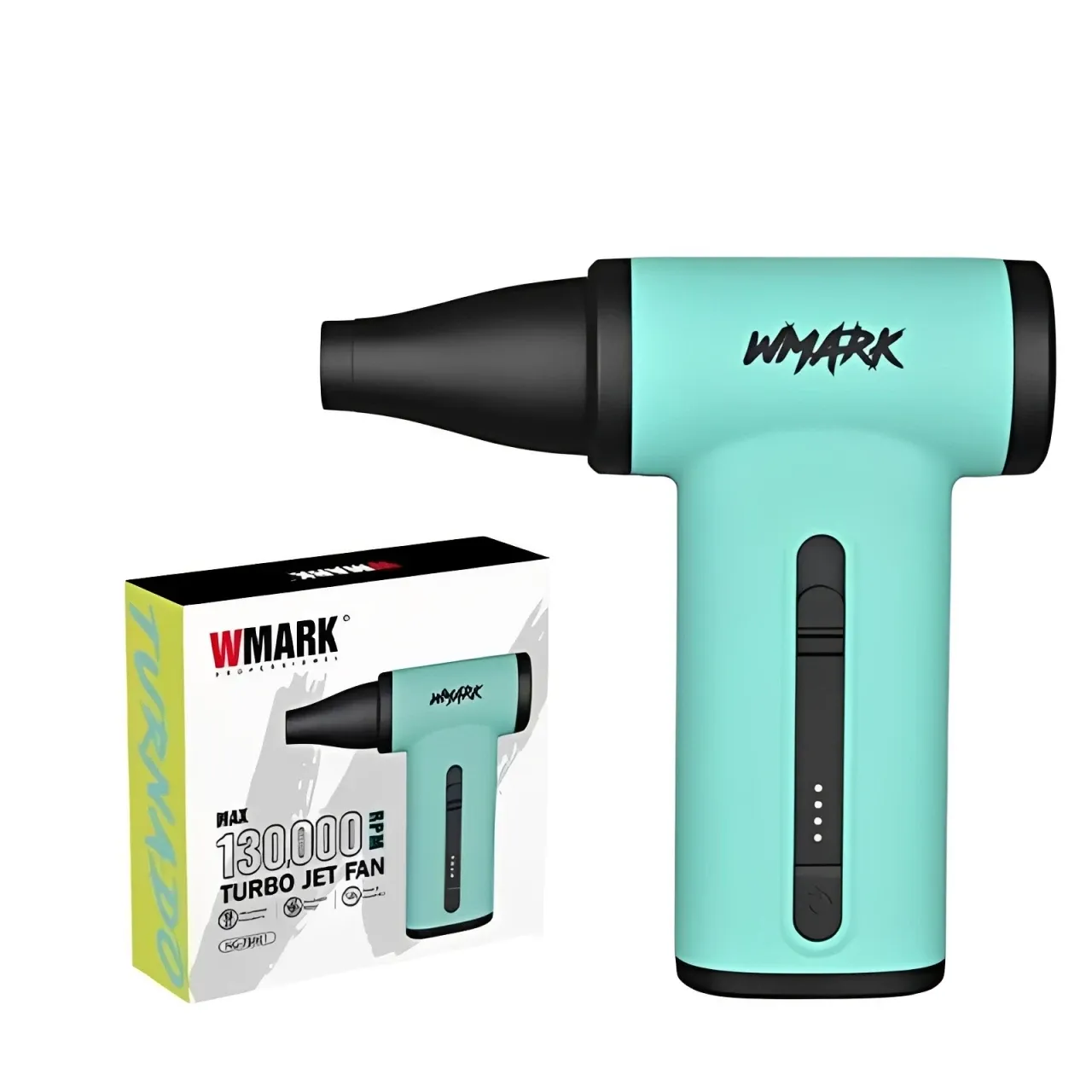 Sèche-cheveux professionnel WMARK sans fil, 130 000 tr/min, avec diffuseur et fonction aspirateur portable et souffleur de poussière, format mini pour utilisation extérieure, NG-TB001 10