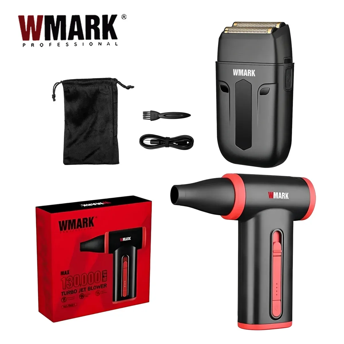 Sèche-cheveux professionnel WMARK sans fil, 130 000 tr/min, avec diffuseur et fonction aspirateur portable et souffleur de poussière, format mini pour utilisation extérieure, NG-TB001 14