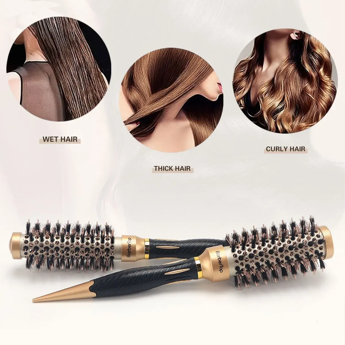 Peigne antistatique pour salon de coiffure, outil de coiffage et de bouclage, brosse à cheveux bouclés pour femmes 5