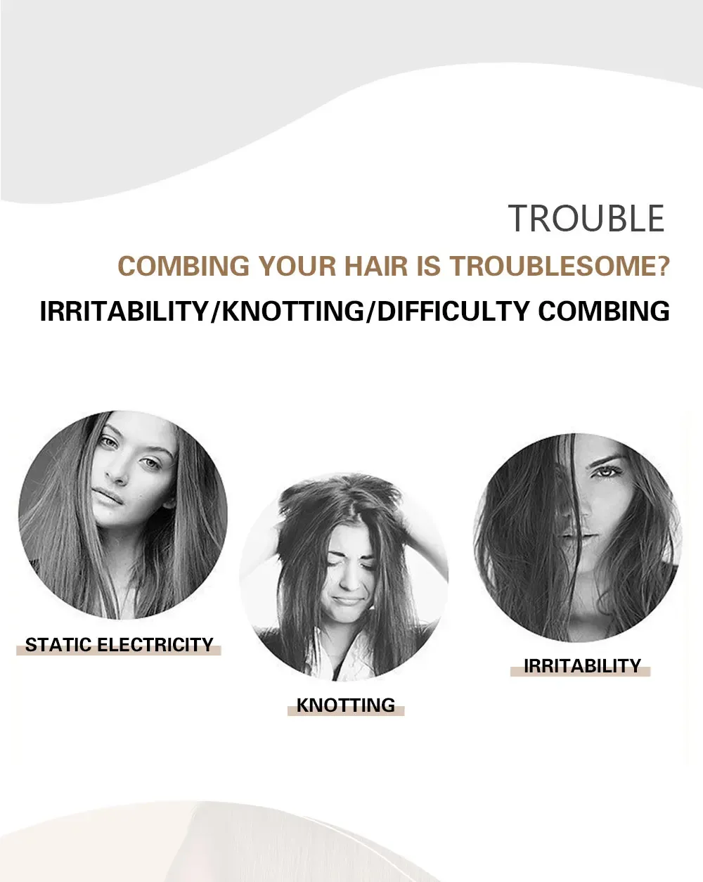 Peigne antistatique pour cheveux bouclés