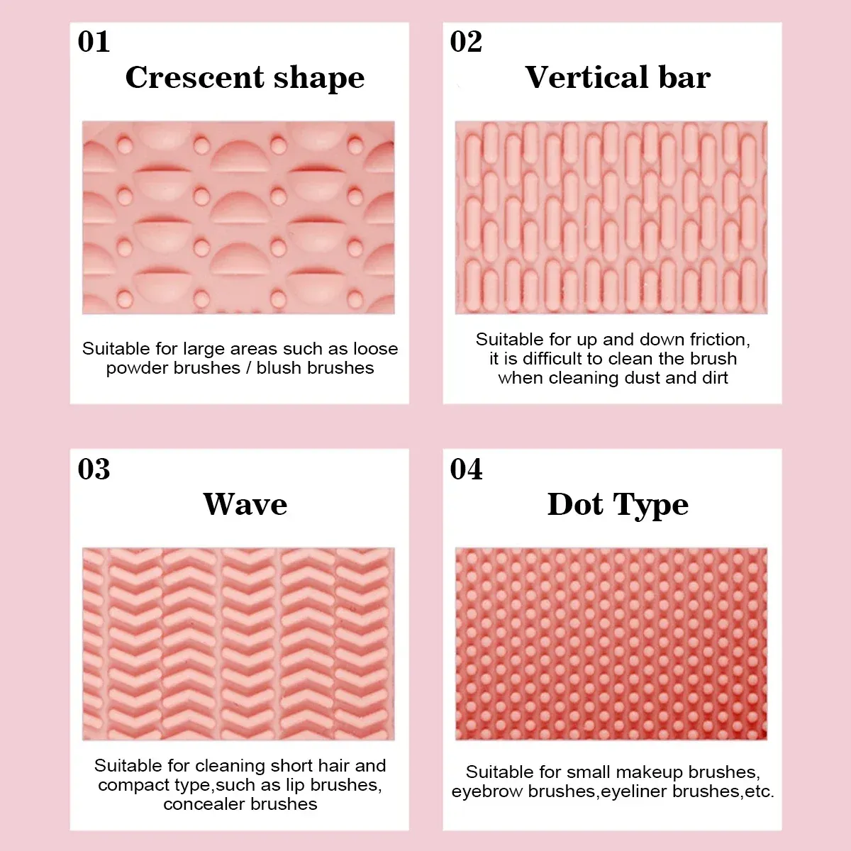 Détail des textures du tampon de nettoyage en silicone