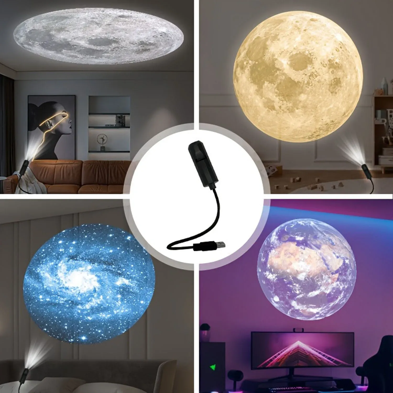 Gros plan sur le projecteur lunaire d'Halloween