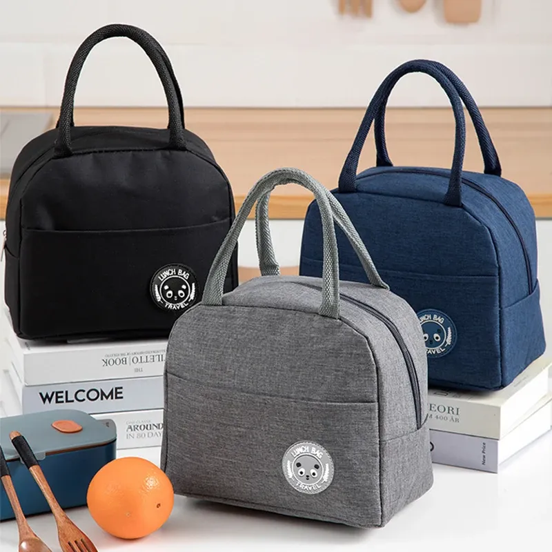 Sac isotherme à déjeuner, sac bento avec isolation en aluminium, sac repas pour riz, pochette isotherme avec pack de glace, sac à main isotherme pour étudiant - Image 1