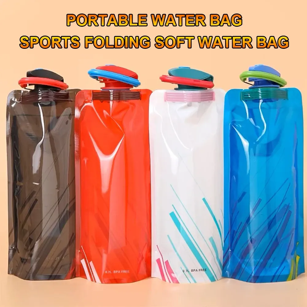 Gourde pliable en plastique PE portable pour l'extérieur, le cyclisme, l'alpinisme - Image 1