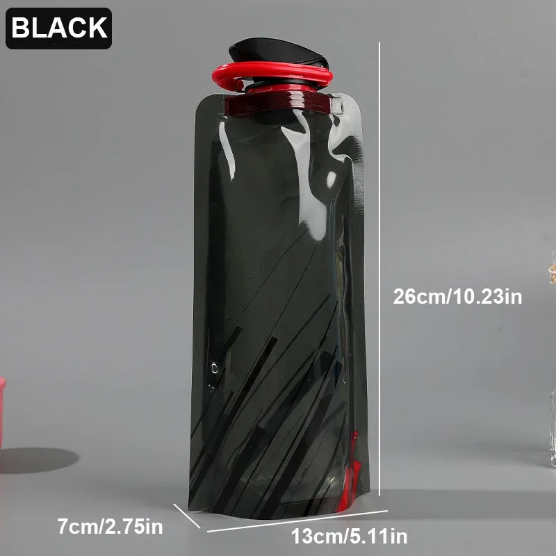 Gourde pliable en plastique PE portable pour l'extérieur, le cyclisme, l'alpinisme 9