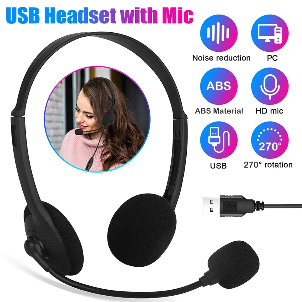 Casque PC gaming avec microphone USB, vue principale