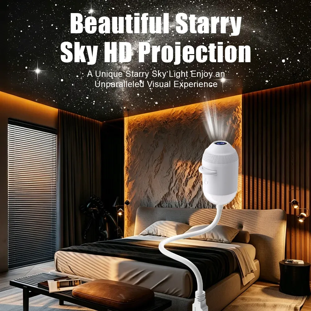 Projecteur USB Ciel Étoilé pour Intérieur de Voiture, Maison et Chambre, Veilleuse Galaxie Romantique 2