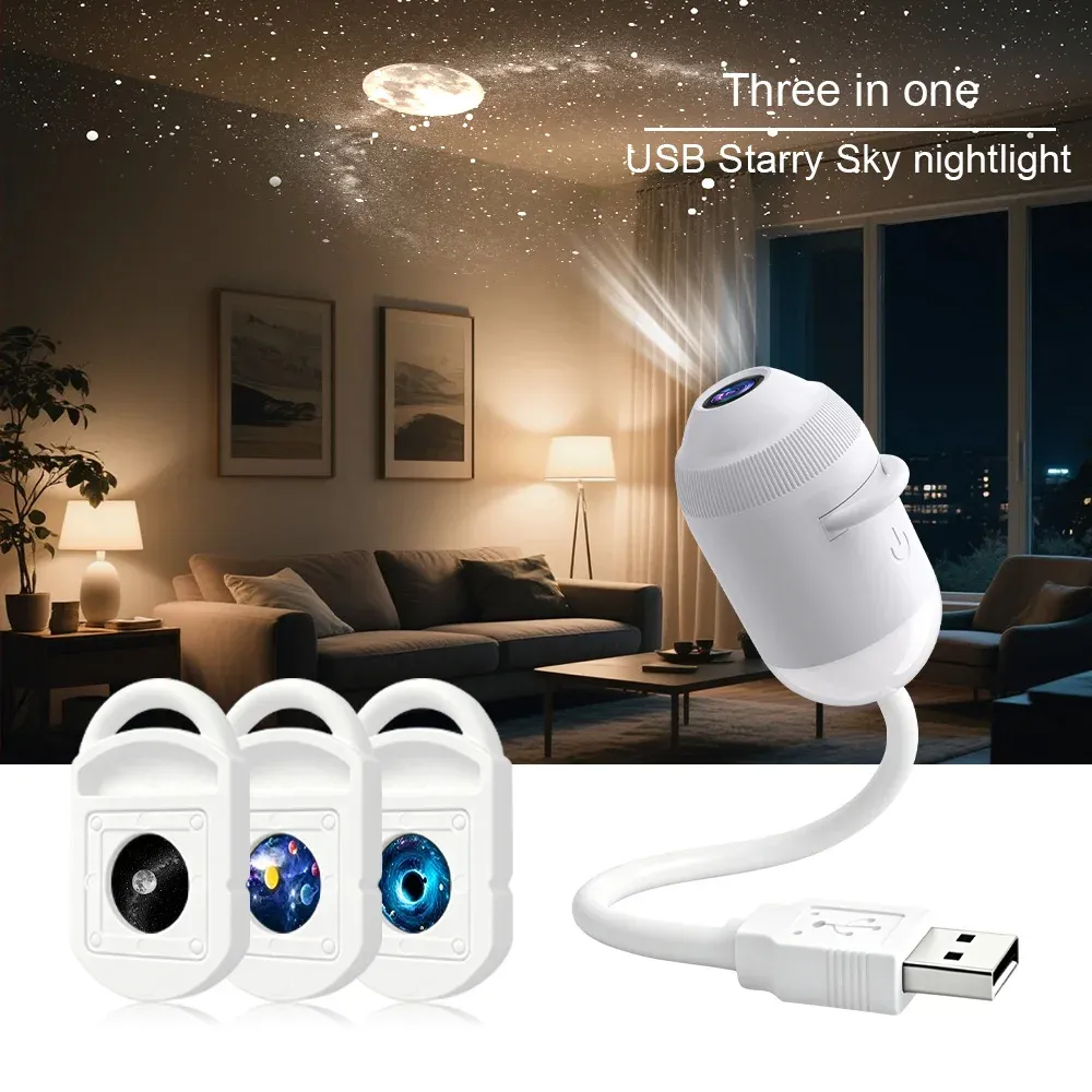 Projecteur USB Ciel Étoilé pour Intérieur de Voiture, Maison et Chambre, Veilleuse Galaxie Romantique 10