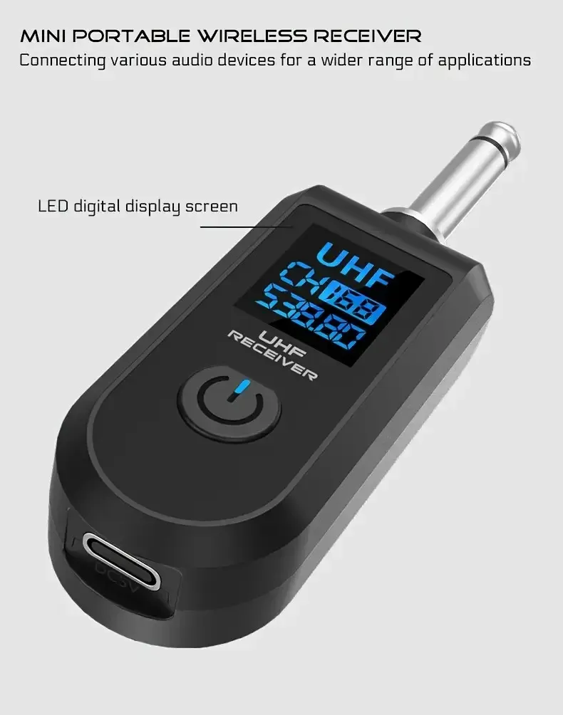 Ce ne sont pas des mots pour la traduction, mais voici le texte en français, avec le titre traduit : Système de microphone sans fil UHF, émetteur-récepteur XLR pour micro dynamique, guitare, table de mixage audio, système PA

Wait, the title is already in French. Let me give the clean version directly:

Système de microphone sans fil UHF, émetteur-récepteur XLR pour micro dynamique, guitare, table de mixage audio, système de sonorisation 2