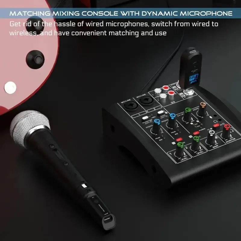 Ce ne sont pas des mots pour la traduction, mais voici le texte en français, avec le titre traduit : Système de microphone sans fil UHF, émetteur-récepteur XLR pour micro dynamique, guitare, table de mixage audio, système PA

Wait, the title is already in French. Let me give the clean version directly:

Système de microphone sans fil UHF, émetteur-récepteur XLR pour micro dynamique, guitare, table de mixage audio, système de sonorisation 3