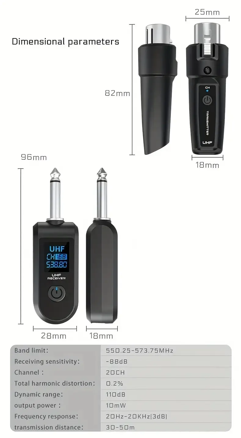 Système de microphone sans fil, finitions et détails