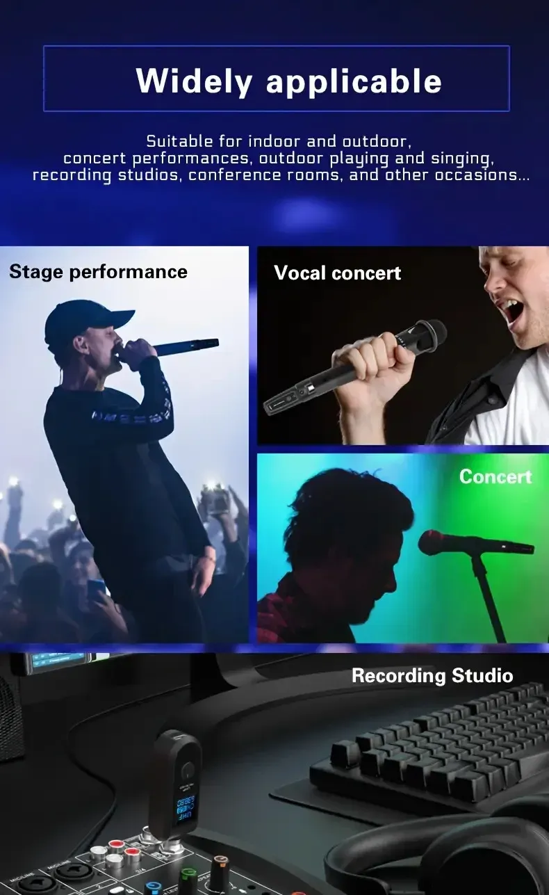 Système de microphone sans fil utilisé lors d'une prestation