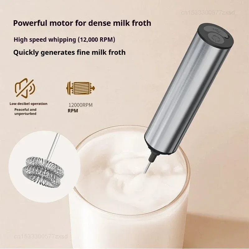 Mousseur à lait électrique rechargeable à 3 vitesses, pour usage domestique 5