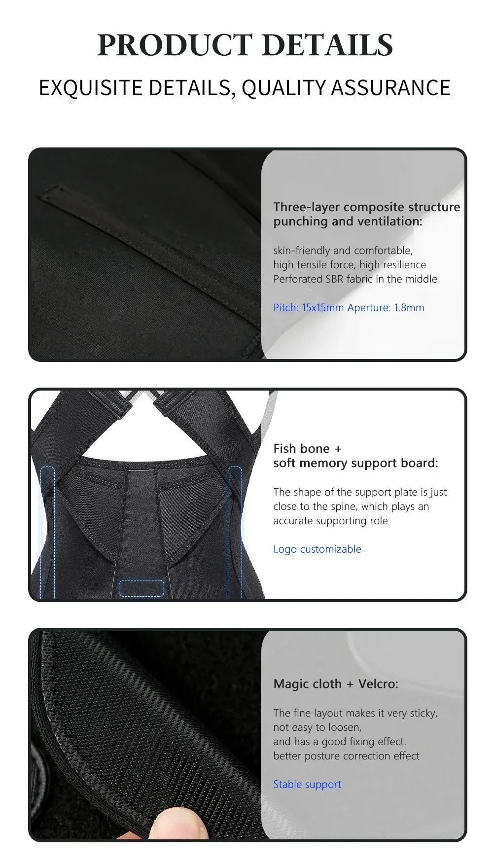 Correcteur de posture pour femmes et hommes, vue de face