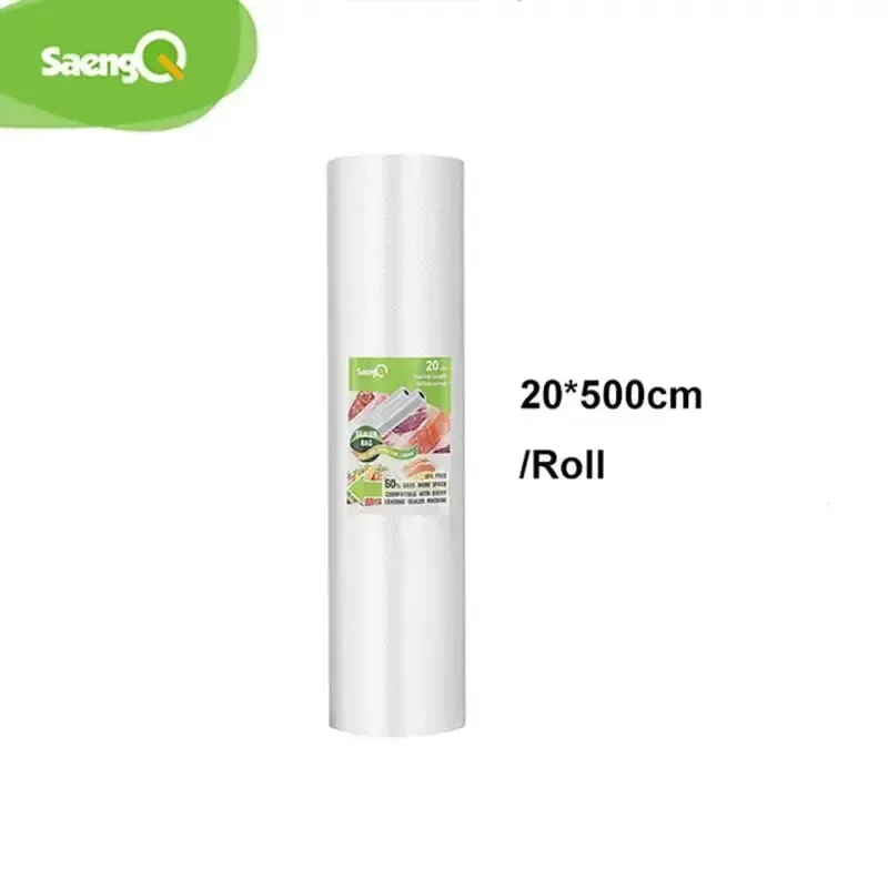 SaengQ - Lot de rouleaux de sachets sous vide pour machine à sceller, 12/15/20/25/30 x 500 cm, sachets frais et longs pour la conservation des aliments 11
