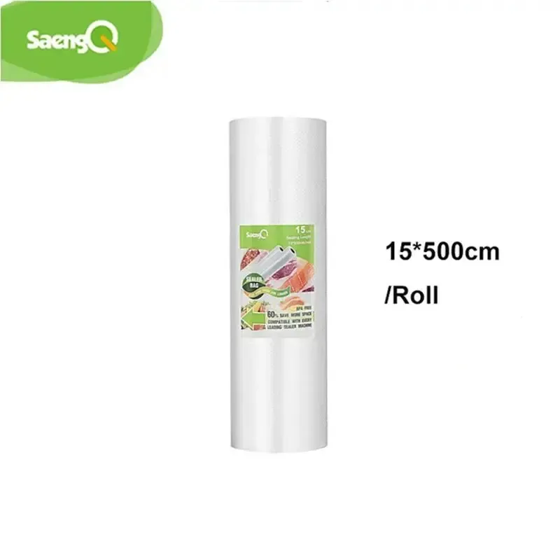 SaengQ - Lot de rouleaux de sachets sous vide pour machine à sceller, 12/15/20/25/30 x 500 cm, sachets frais et longs pour la conservation des aliments 12