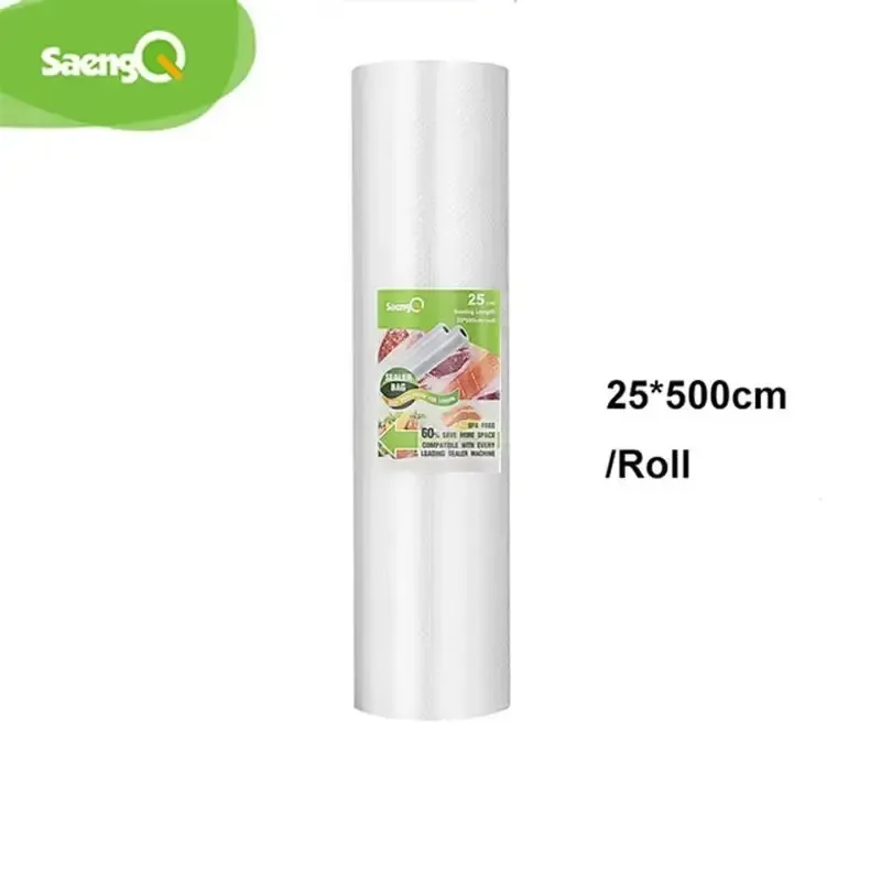 SaengQ - Lot de rouleaux de sachets sous vide pour machine à sceller, 12/15/20/25/30 x 500 cm, sachets frais et longs pour la conservation des aliments 7