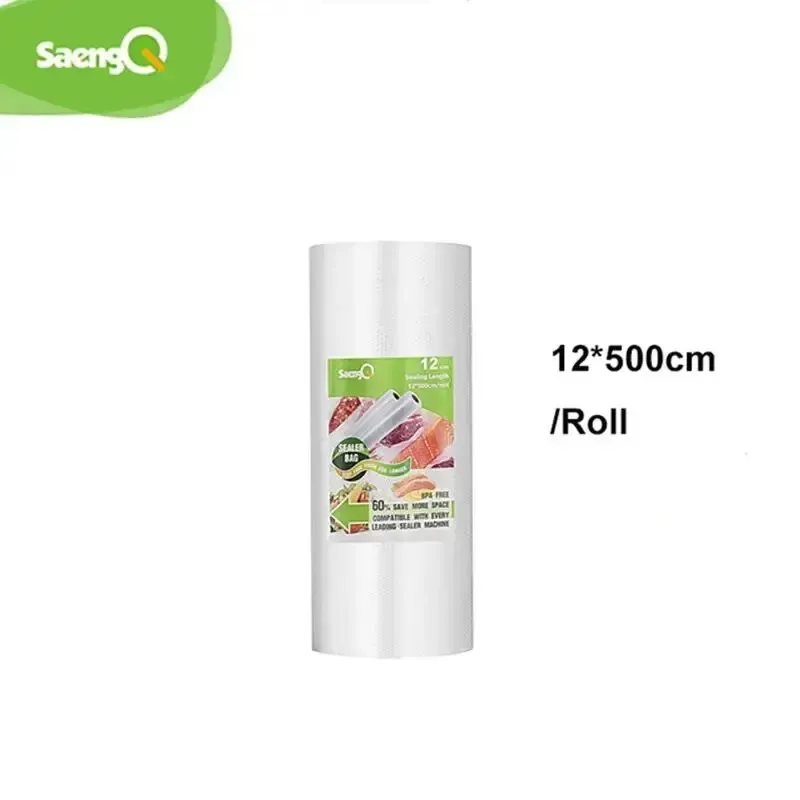 SaengQ - Lot de rouleaux de sachets sous vide pour machine à sceller, 12/15/20/25/30 x 500 cm, sachets frais et longs pour la conservation des aliments 9