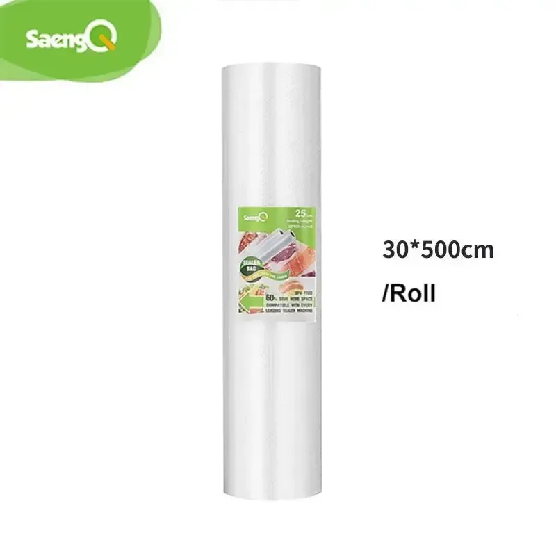 SaengQ - Lot de rouleaux de sachets sous vide pour machine à sceller, 12/15/20/25/30 x 500 cm, sachets frais et longs pour la conservation des aliments 10