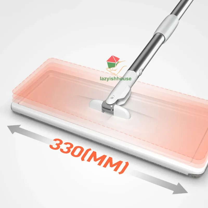Serpillère à Essorage avec Seau Plat Rotatif pour Nettoyage Facile des Sols 4