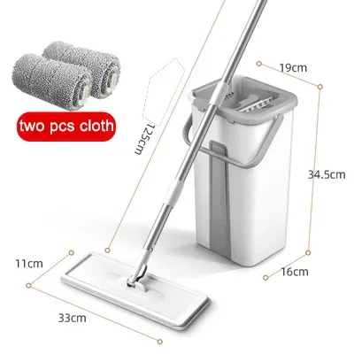Serpillère à Essorage avec Seau Plat Rotatif pour Nettoyage Facile des Sols 8