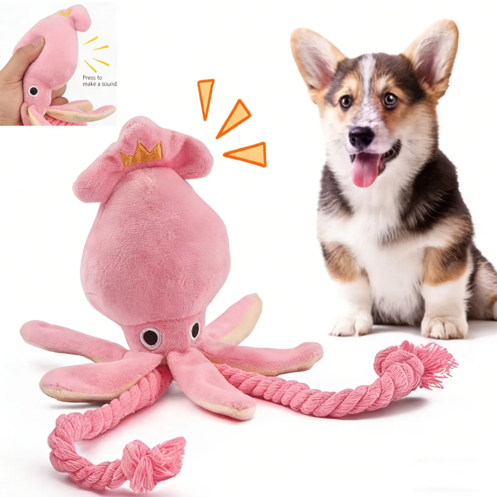 Poulpe en corde de coton pour animaux de compagnie