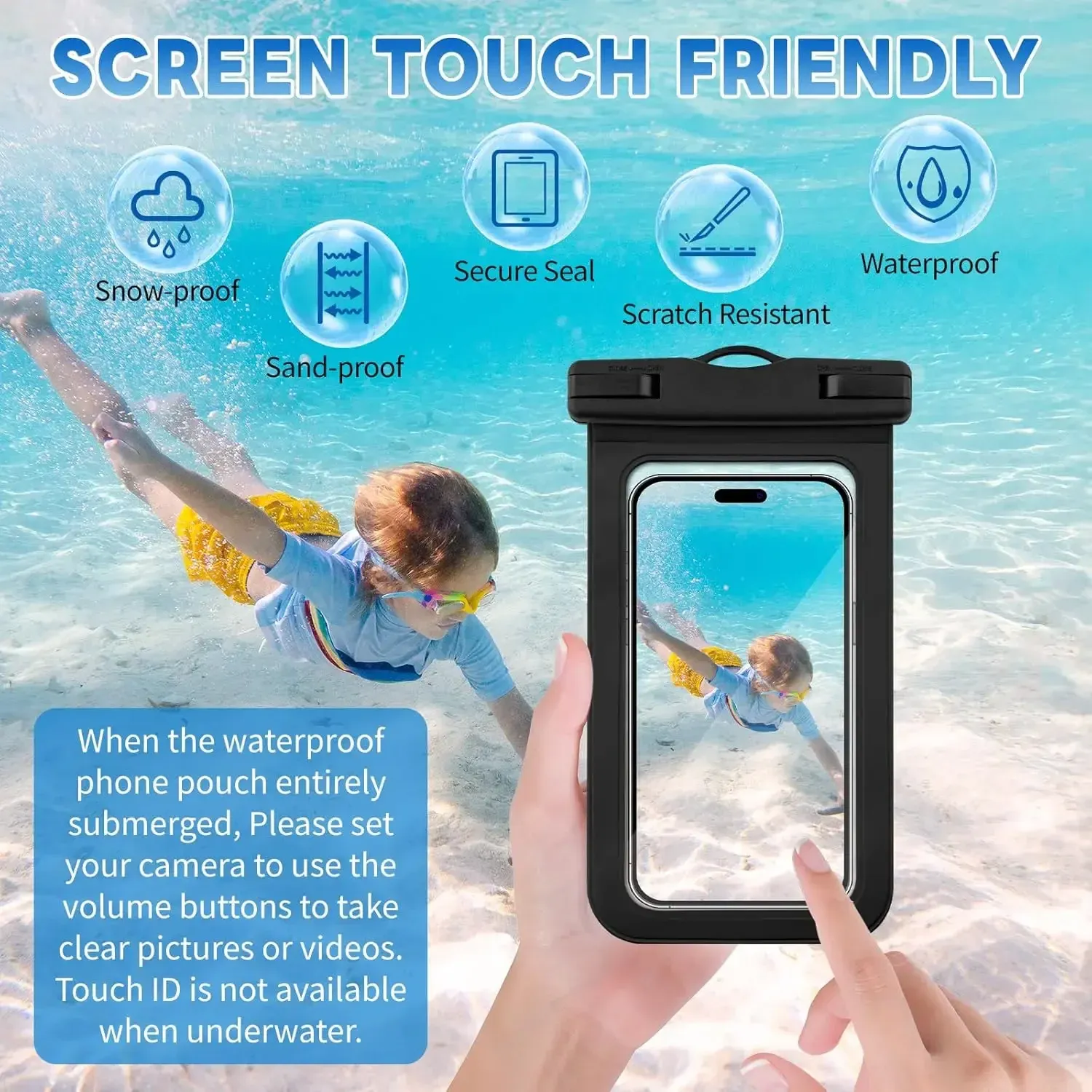 Sac étanche universel pour smartphone, flottant, pour la plongée et la natation (lot de 1 à 30 pièces) 3