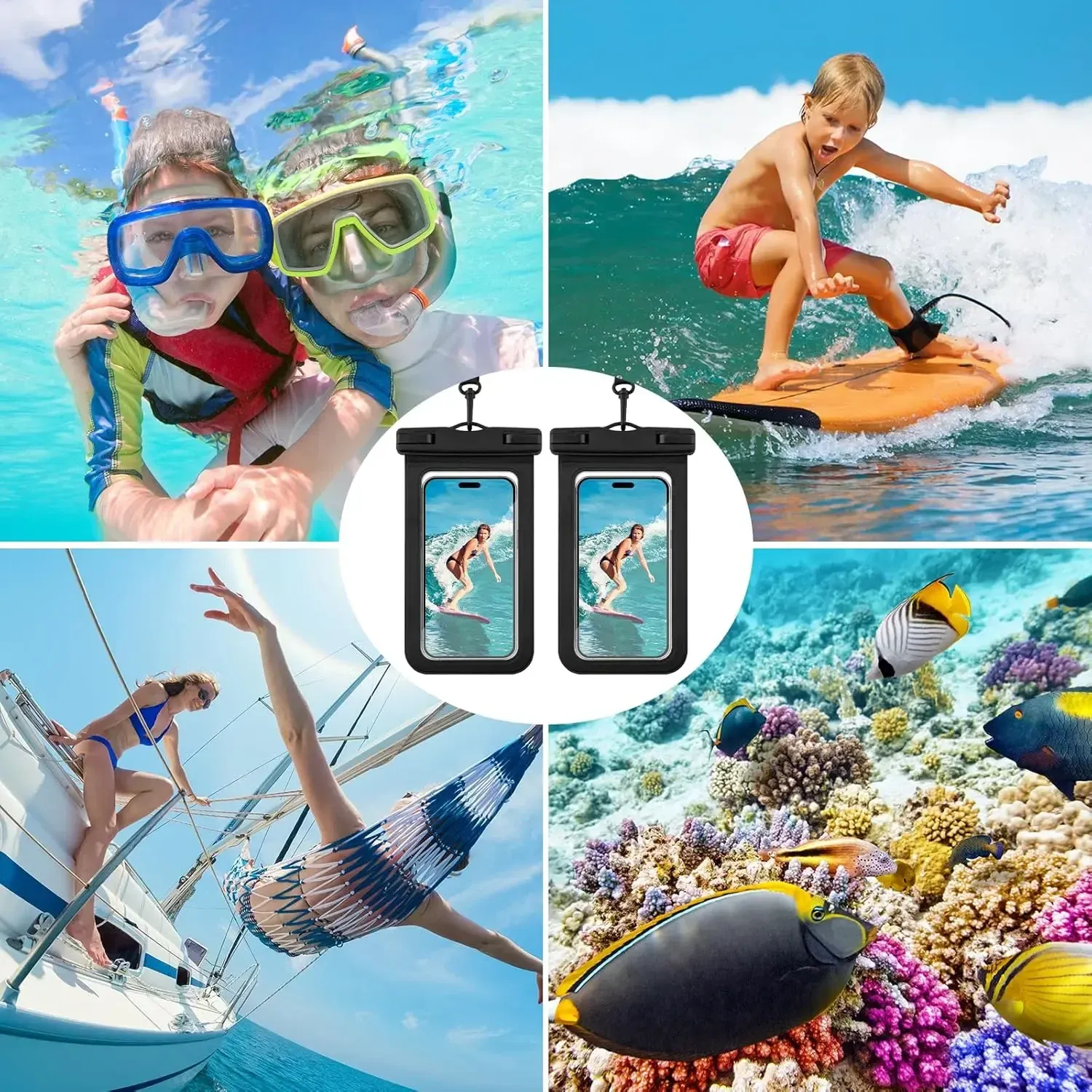 Sac étanche universel pour smartphone, flottant, pour la plongée et la natation (lot de 1 à 30 pièces) 6
