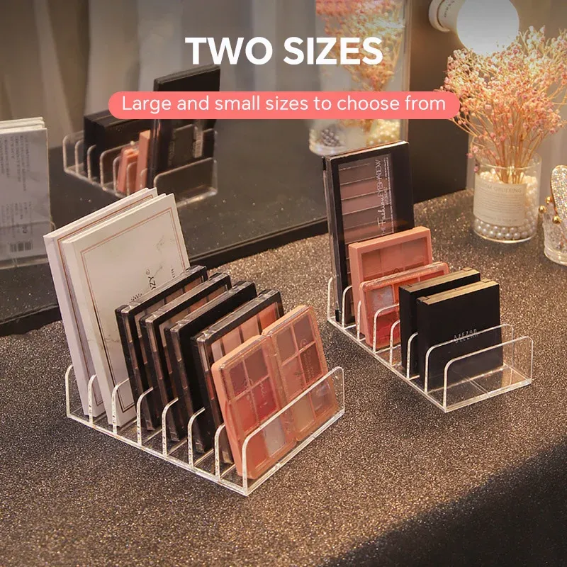 Organisateur de maquillage à 7 compartiments, présentoir de bureau pour palettes de fards à paupières, étagère de rangement pour maquillage, blush, cosmétiques et outils de maquillage 3