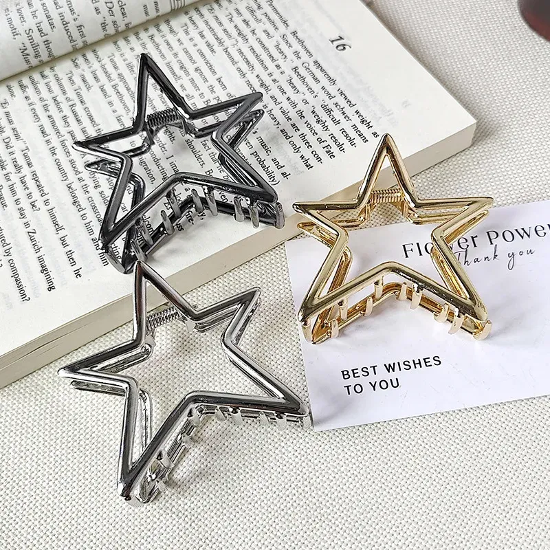Barrettes étoiles évidées tendance au charme doux et cool pour femmes et filles, accessoires cheveux Y2K, épingles élégantes idéales en cadeau 4