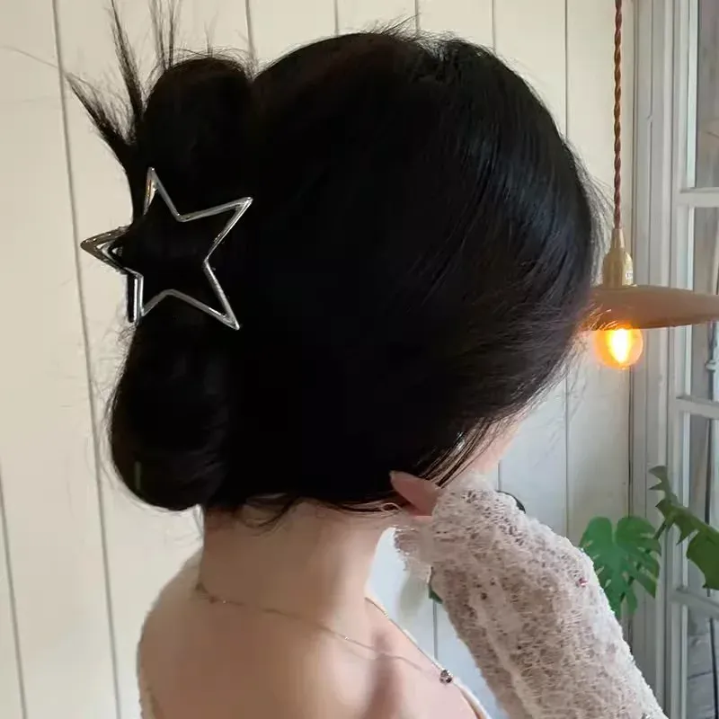 Pince à cheveux étoile creuse, style Y2K