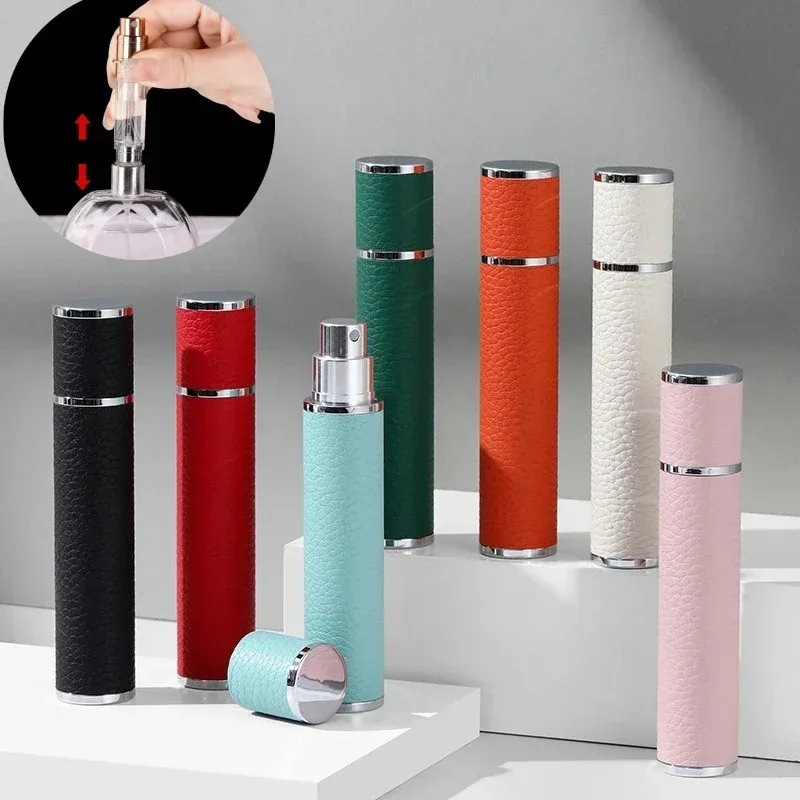 Flacon vaporisateur de parfum en cuir de 10 ml, compact et rechargeable, idéal pour le voyage