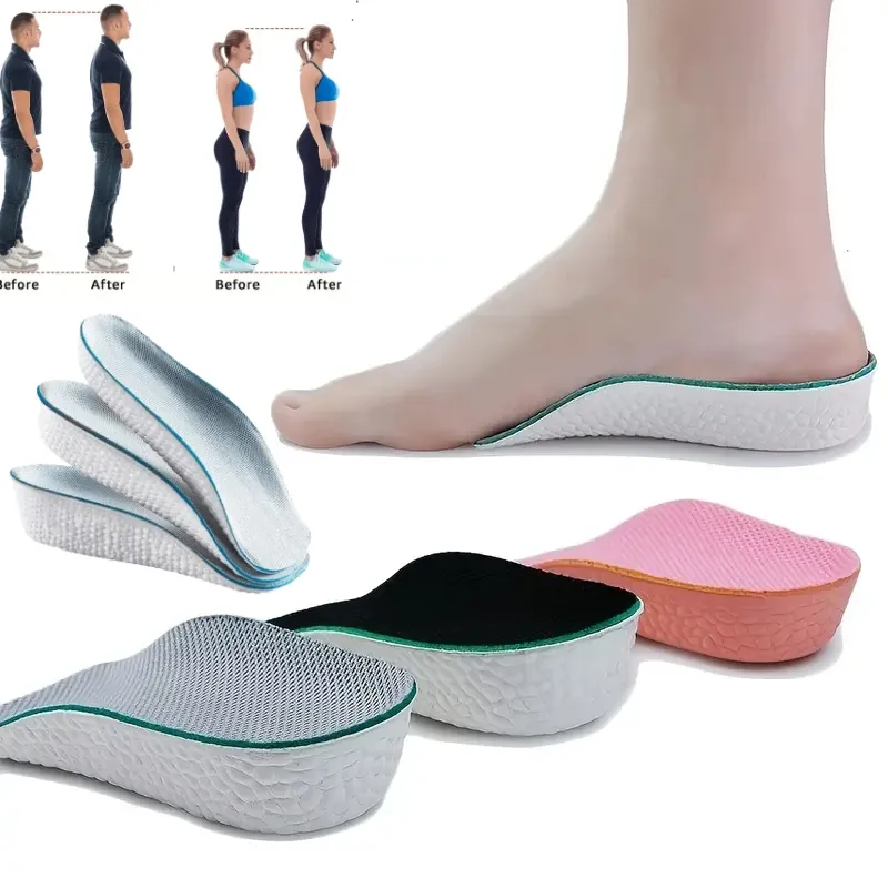 Semelles intérieures en mousse à mémoire de forme pour hommes et femmes, chaussures plates, support de voûte plantaire, baskets, coussinets de talon rehausseurs