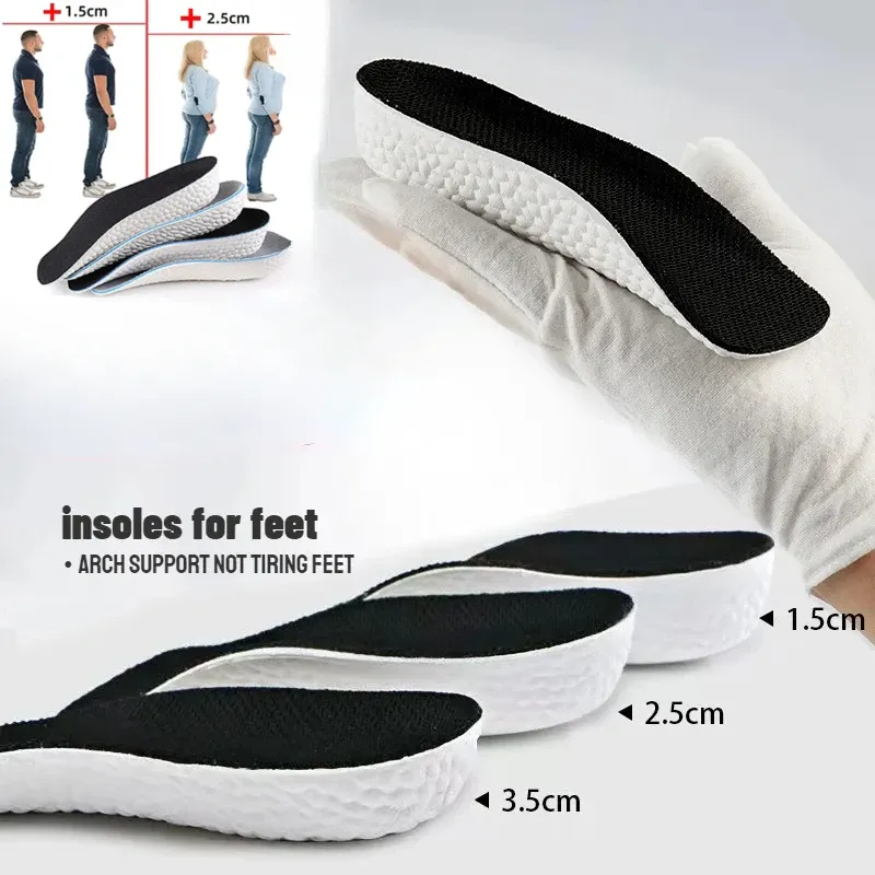 Semelles intérieures en mousse à mémoire de forme pour hommes et femmes, chaussures plates, support de voûte plantaire, baskets, coussinets de talon rehausseurs 2