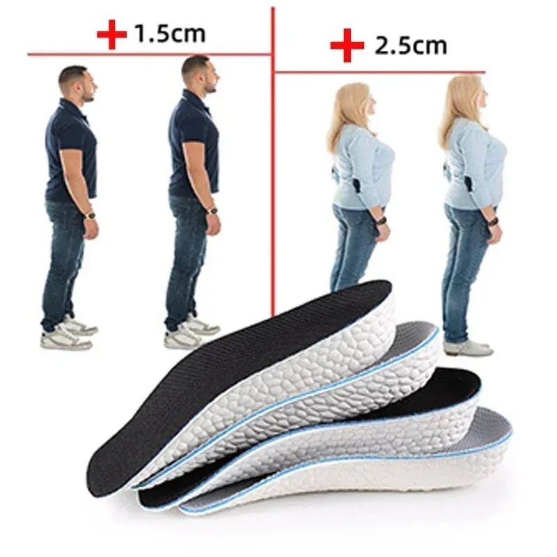 Semelles intérieures en mousse à mémoire de forme pour hommes et femmes, chaussures plates, support de voûte plantaire, baskets, coussinets de talon rehausseurs 5