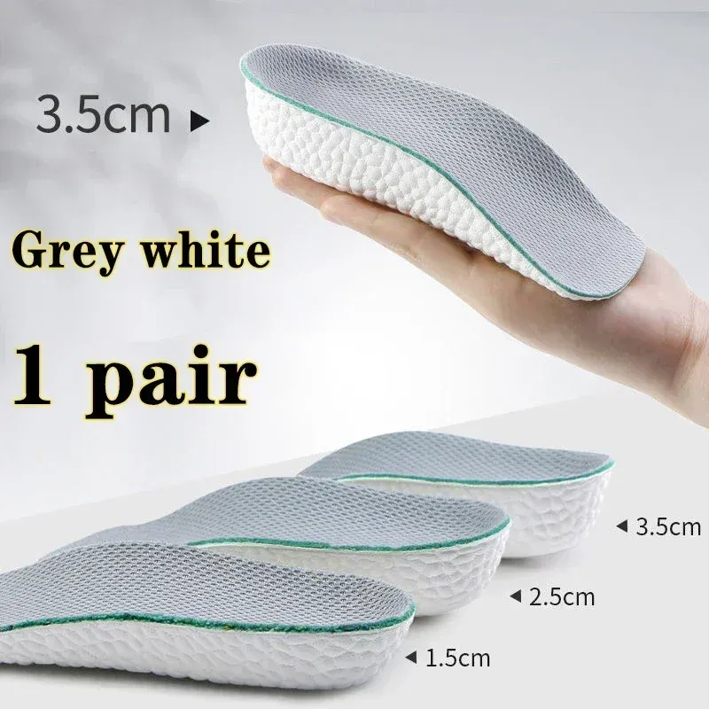 Semelles intérieures en mousse à mémoire de forme pour hommes et femmes, chaussures plates, support de voûte plantaire, baskets, coussinets de talon rehausseurs 7
