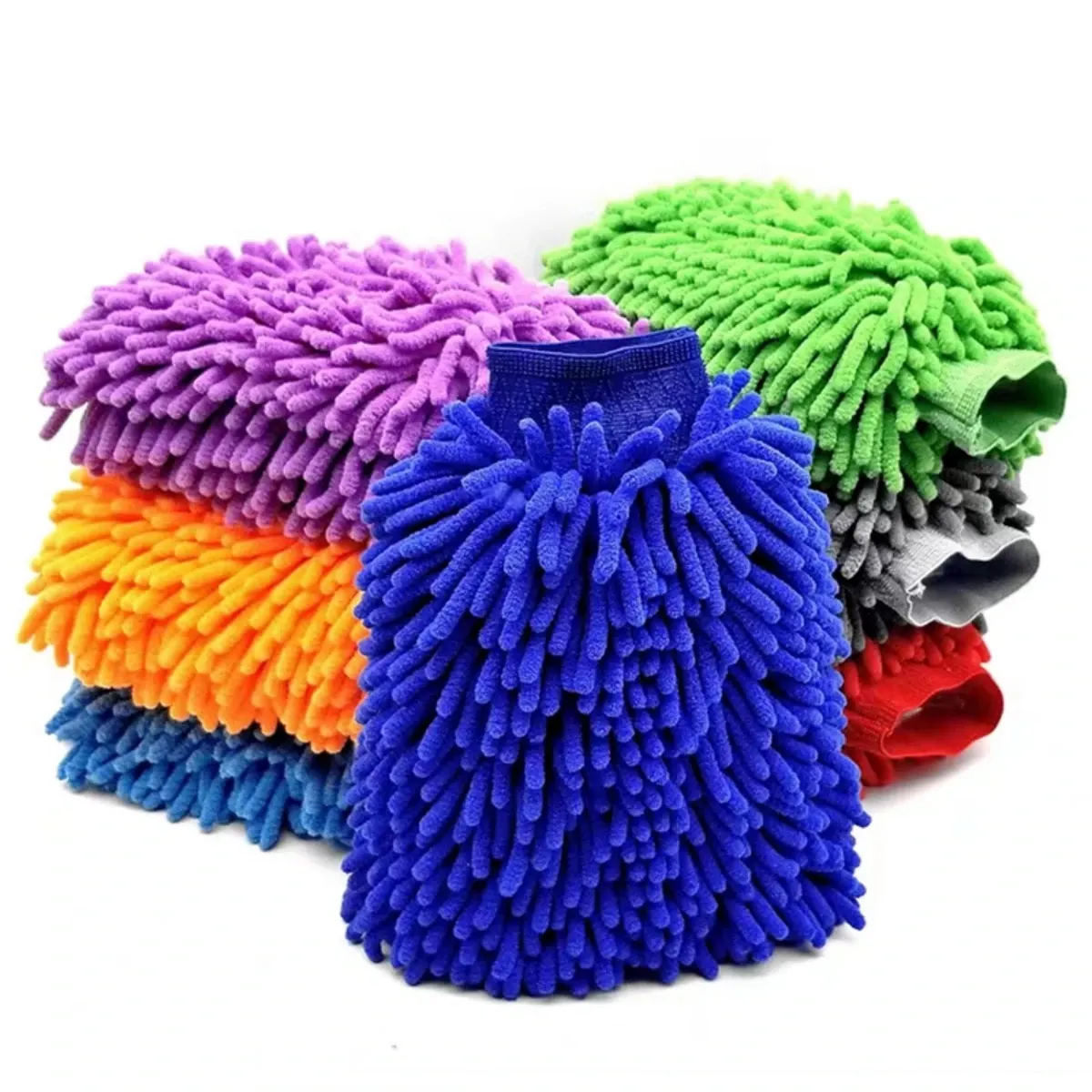 Détail du gant de lavage en microfibre