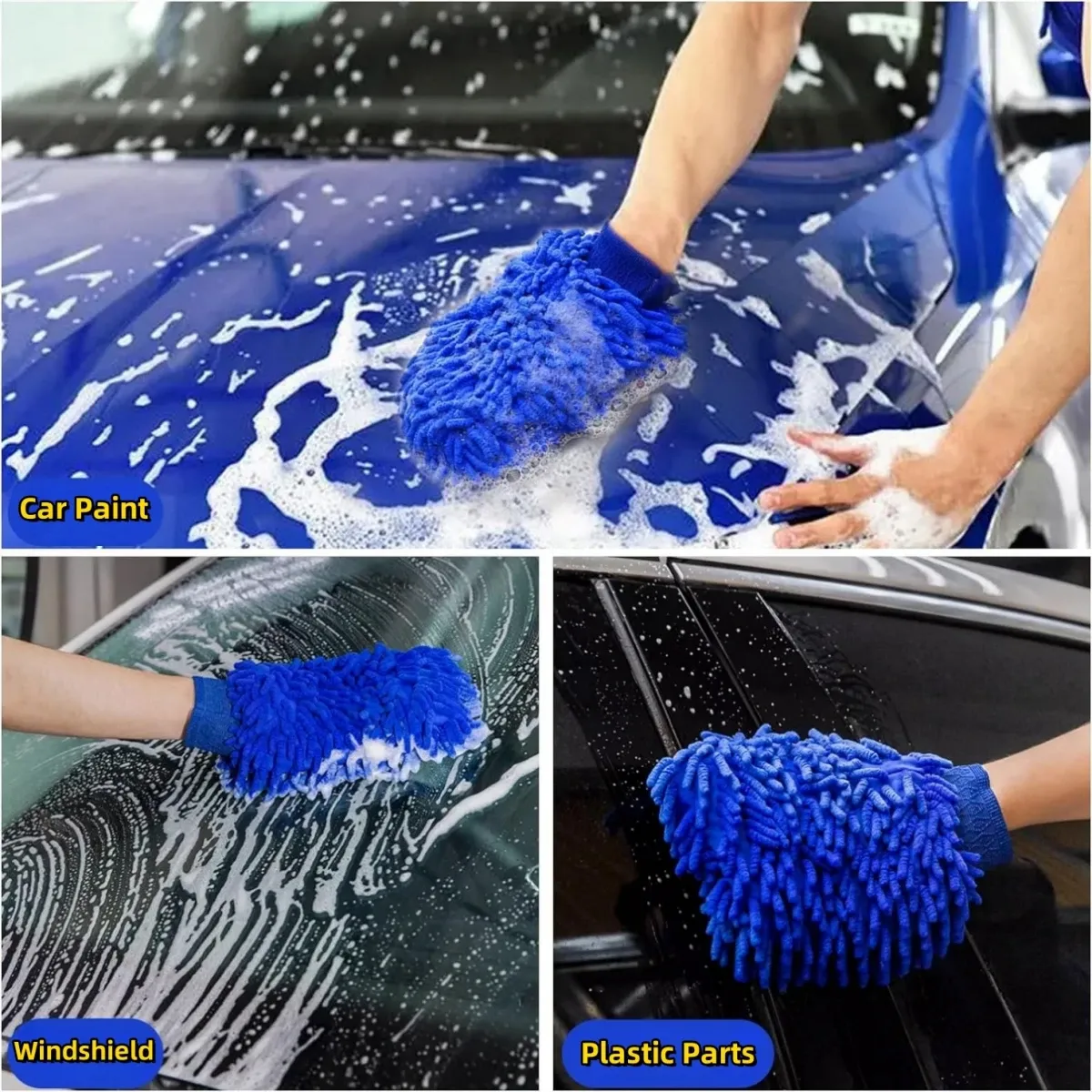 Gant de lavage en microfibre, vue de près