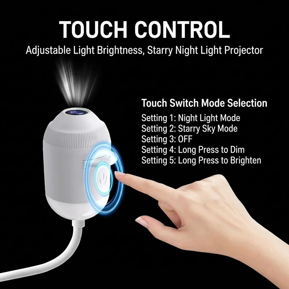 Projecteur holographique HD 2-en-1 galaxie et étoiles avec protection oculaire, alimentation USB pour chambre et voiture 4